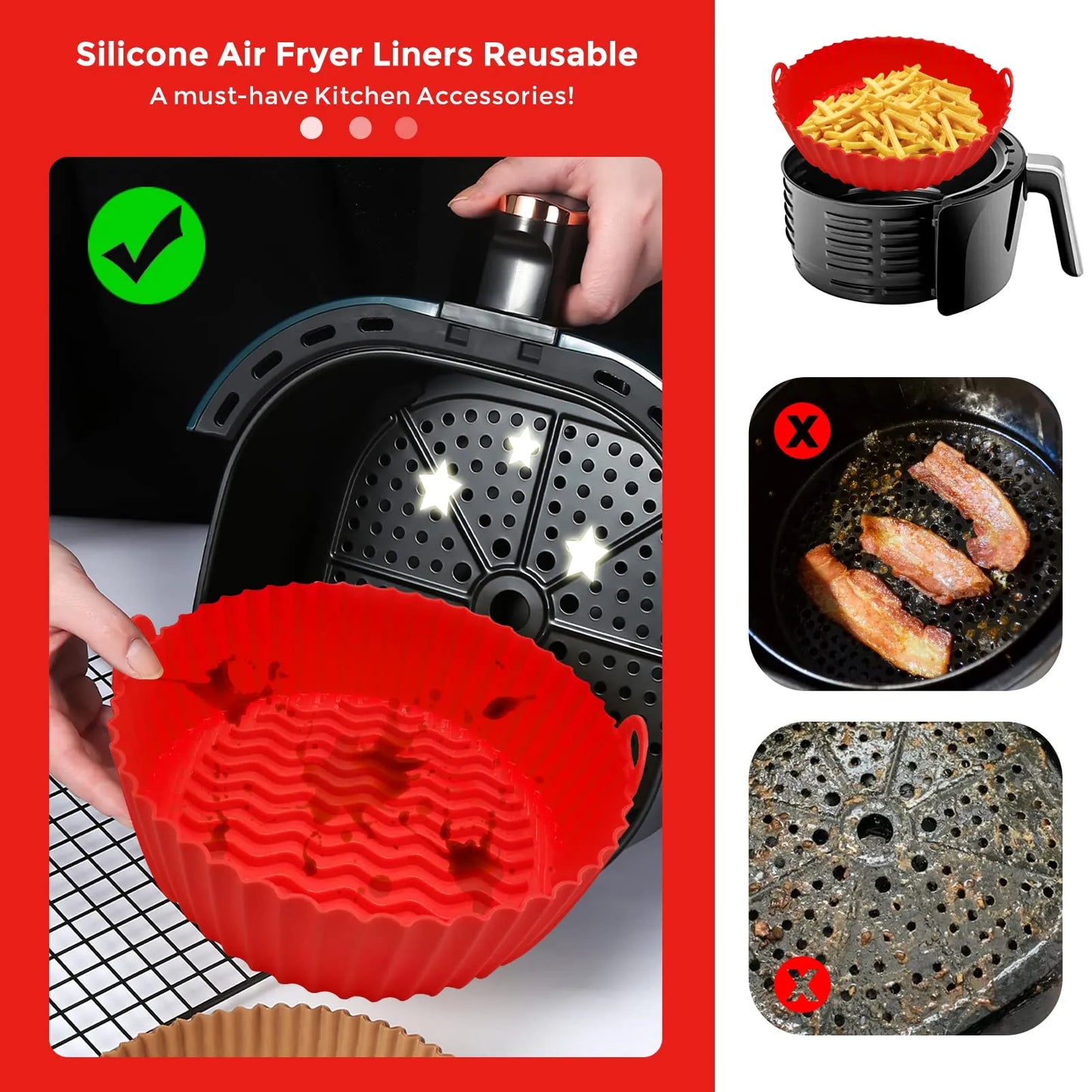 Oil Proof Air-Fryer Silicone Tray