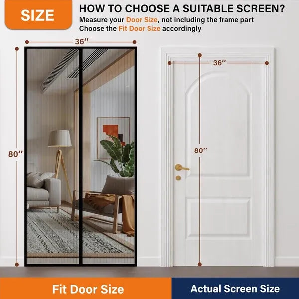 Curtain Type Mesh Screen Door for Rooms & Kitchen
