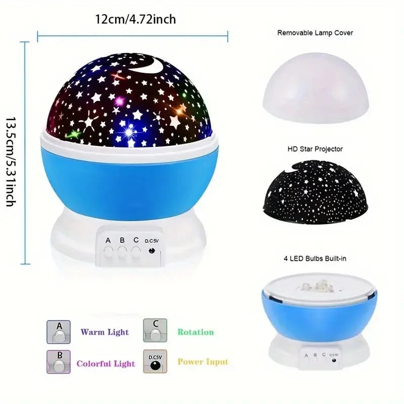 Star Master Galaxy Night Projector Lamp Ceiling Led Light 360 Rotating Colorful Lights Starry Space Projection Home Decoration Design, Gift for Kids-Multicolor