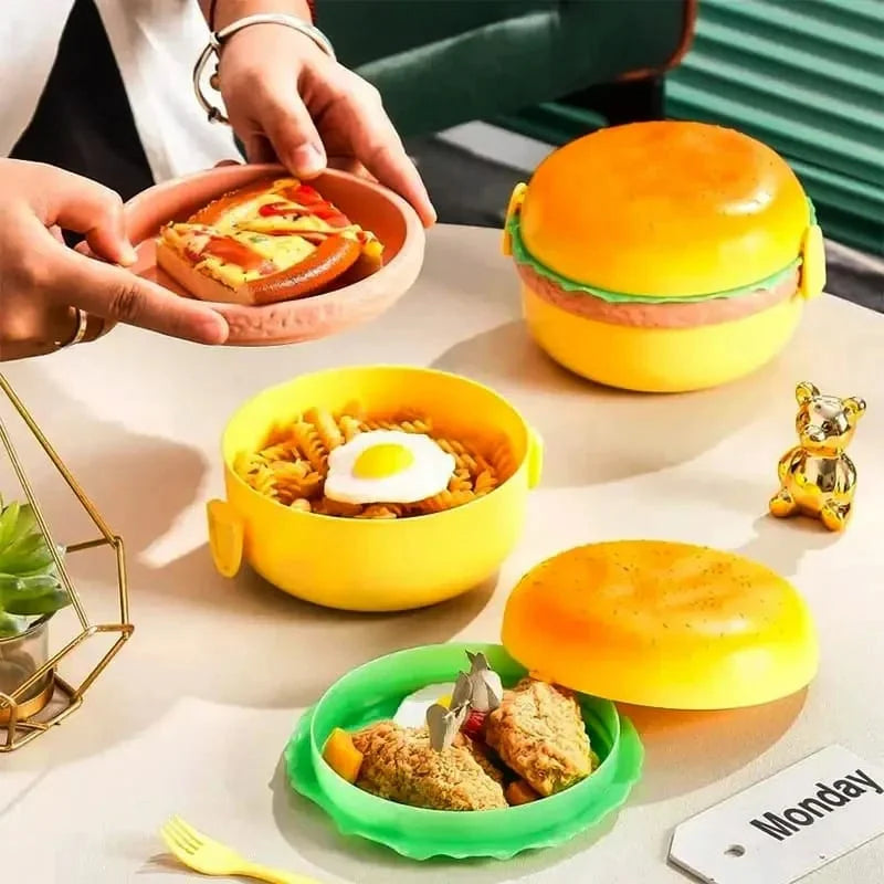 Burger Shape Round Lunch Box