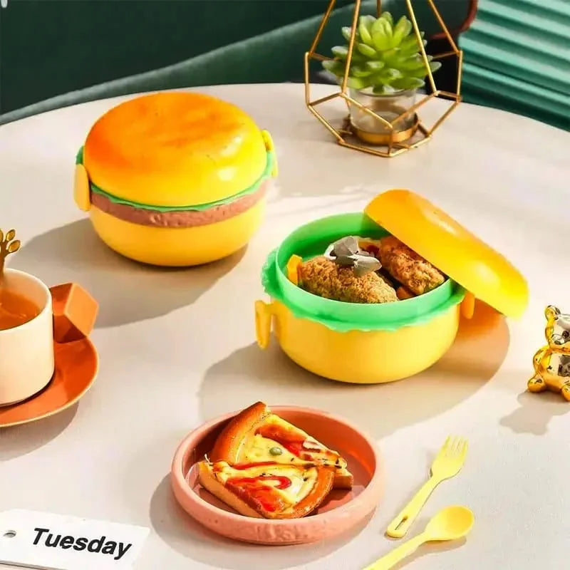 Burger Shape Round Lunch Box