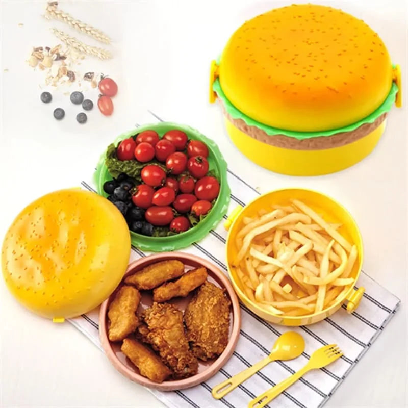 Burger Shape Round Lunch Box