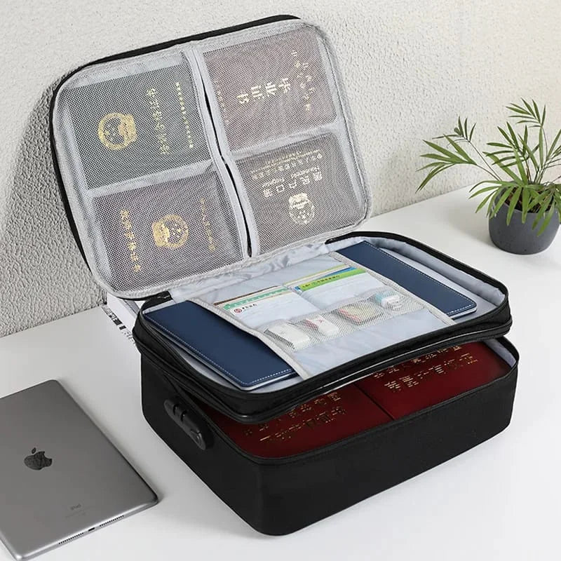 Fireproof Document Organizer Bag with Lock
