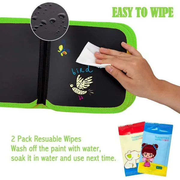 Erasable and Reusable Doodle Magic Book with 3 Markers & 2 Wipes