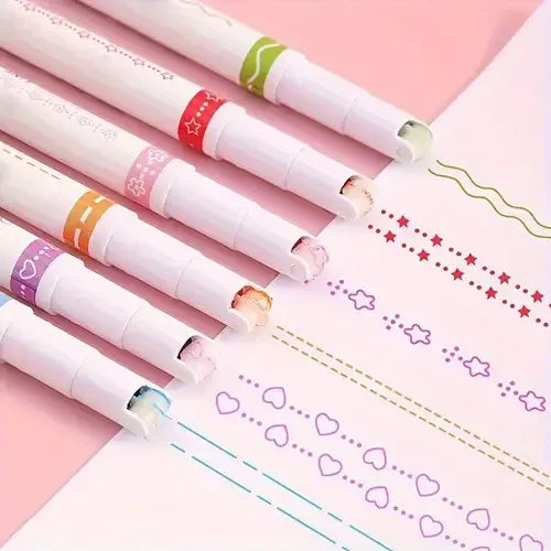 6 Pcs Lacer Colorful Curve Highlighter/Pens