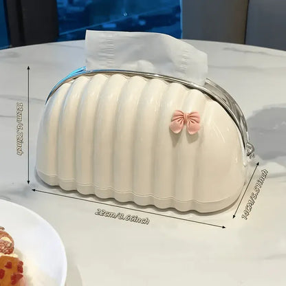 Stylish Tissue Box Holder with Pink Ribbon