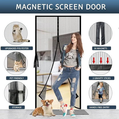 Curtain Type Mesh Screen Door for Rooms & Kitchen