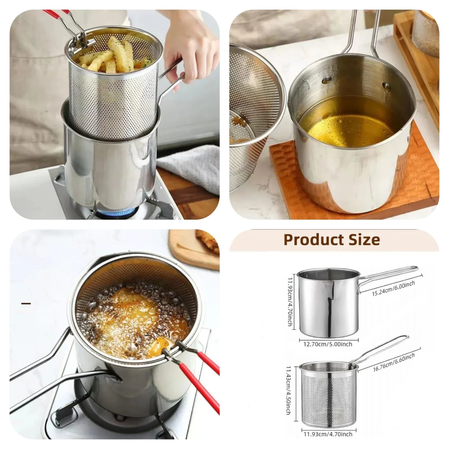 Deep Frying Pot Stainless Steel