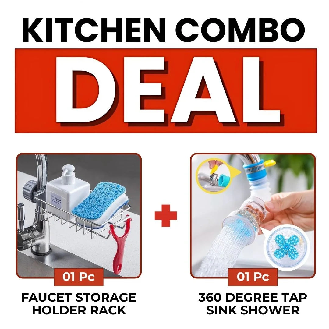 Kitchen Deal - Faucet Storage Rack & Sink Faucet Shower