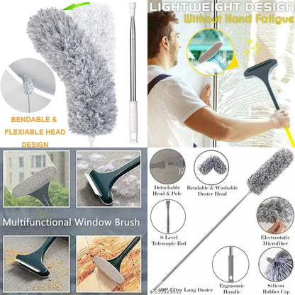 8 Feet Expandable Duster & 2 in 1 Window Mesh Cleaner