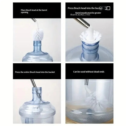 Durable Plastic Barrel Cleaning Brush with Long Handle for Water Dispensers