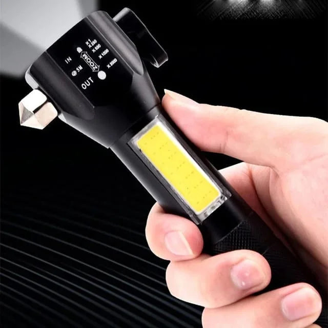 Multifunctional High Power  Telescopic Rechargeable Emergency Torch With RGB LED Flashlight (RL 233 MODEL)