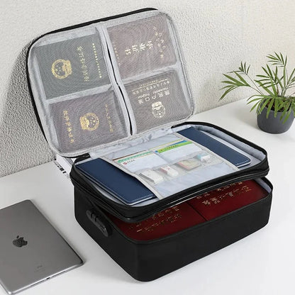 Fireproof Document Organizer Bag with Lock