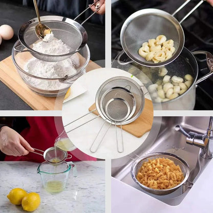 3pcs/set Stainless steel  Wire Fine & Mesh Oil Strainer