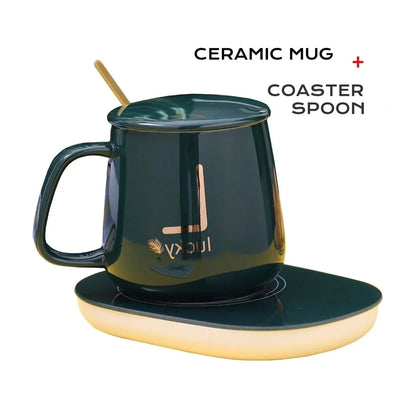 Ceramic Coffee Mug (370ML) with Coaster Spoon