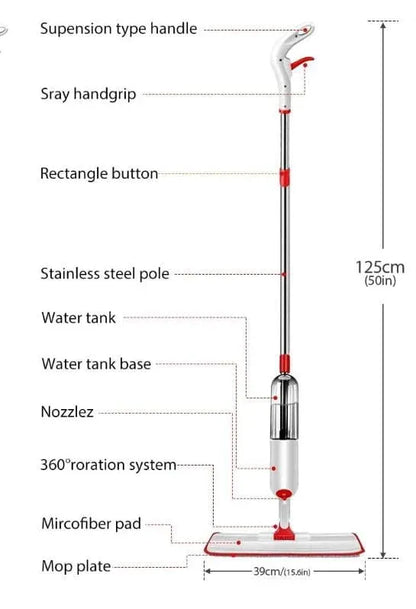 Rotatable Washing Floor Mop with Spray