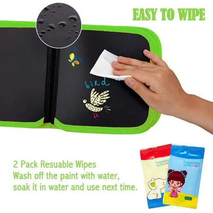 Erasable and Reusable Doodle Magic Book with 3 Markers & 2 Wipes
