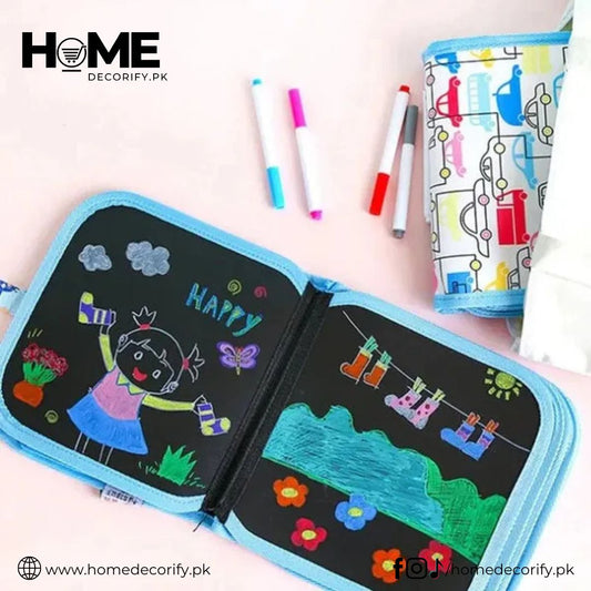 Erasable and Reusable Doodle Magic Book with 3 Markers & 2 Wipes