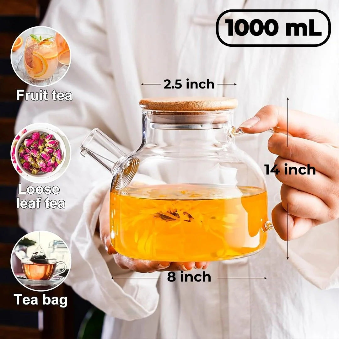 Heat Resistant Premium Quality Glass Teapot