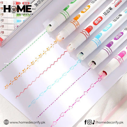 6 Pcs Lacer Colorful Curve Highlighter/Pens